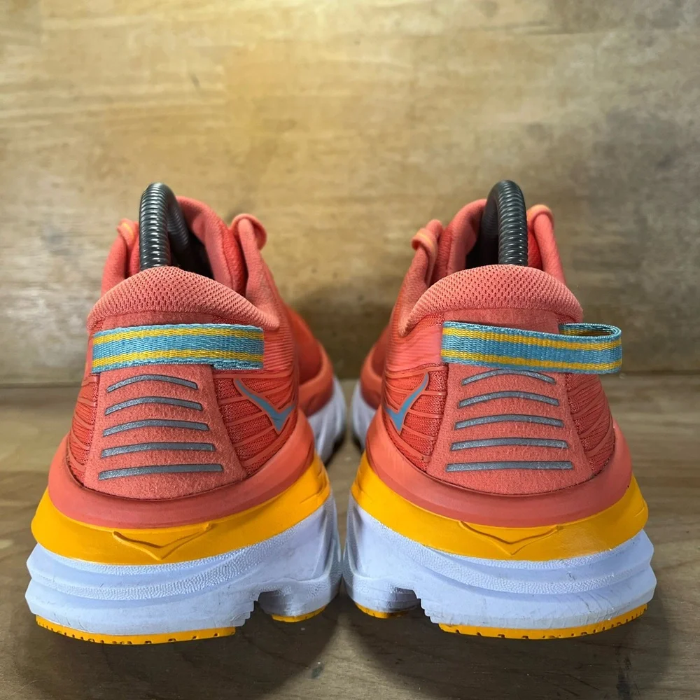 Hoka One One Bondi 7 CUSHIONED Womens Size 9 Running Shoes Sneakers Coral - Picture 5 of 12